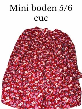 Mini boden 5/6 thin cord floral dress